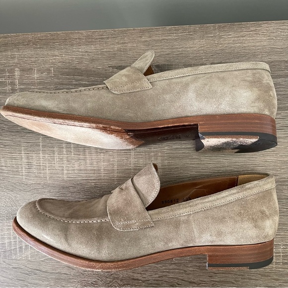 Antonio Maurizi Suede Penny Loafer Tan Size 10.5 - Picture 5 of 10